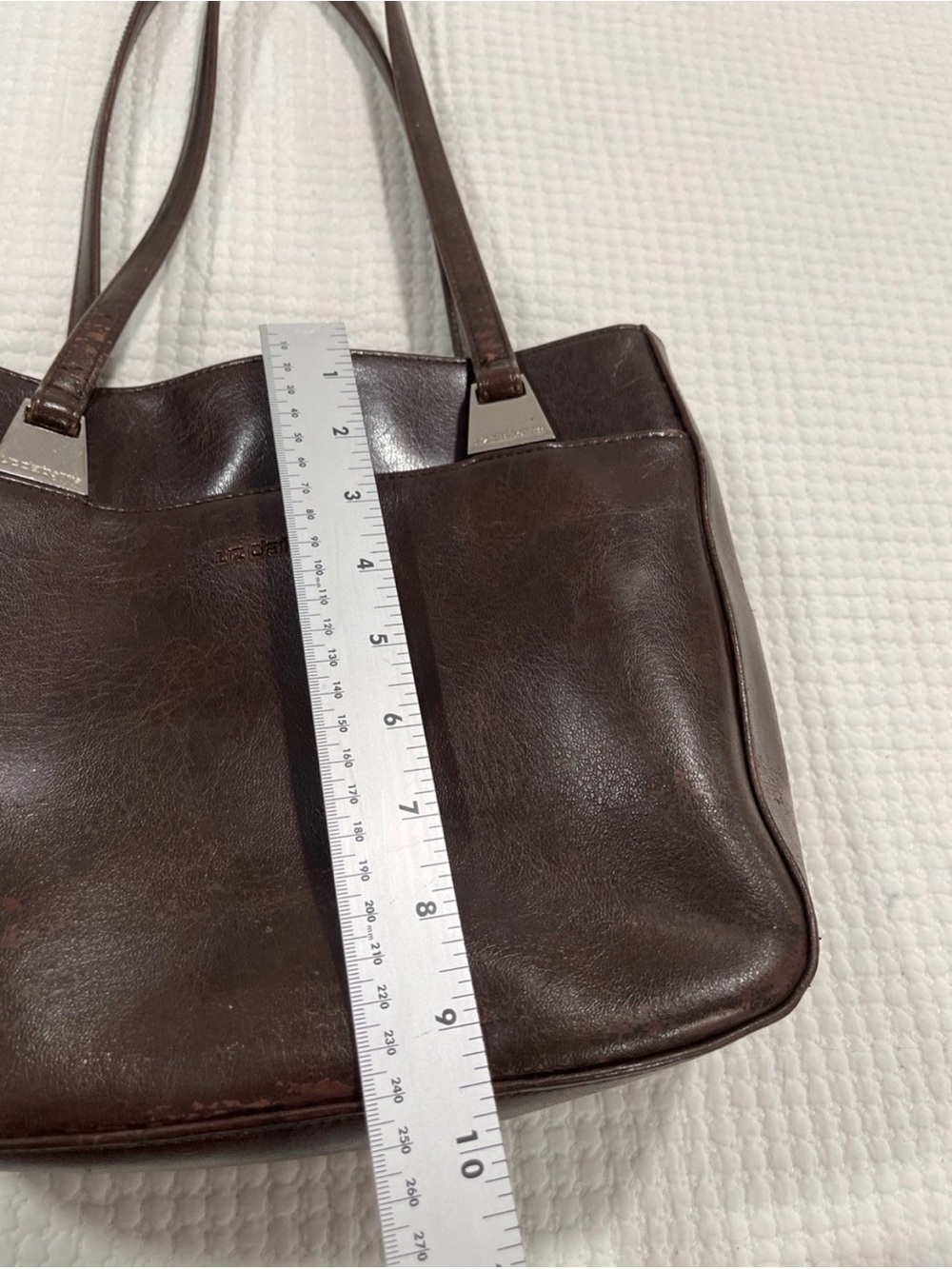 Vintage Liz Claiborne Brown Leather Shoulder Bag Genuine Leather Purse 90’s y2k - Picture 8 of 10